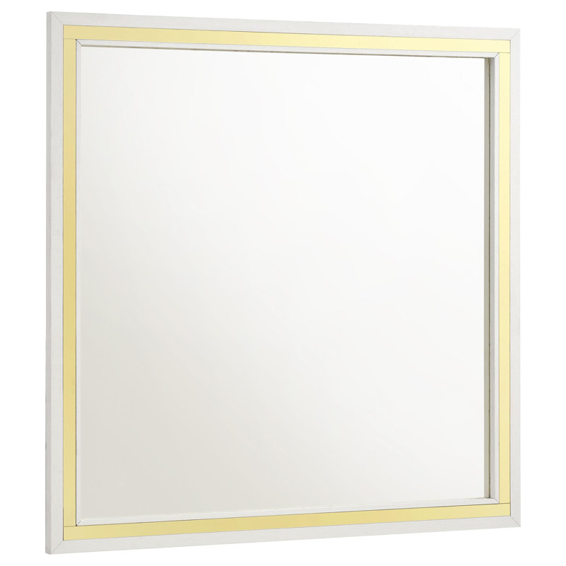 Finition raffinée - Miroir de commode Meeks, Blanc