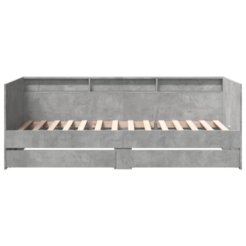 Panaite Daybed With Drawers Concrete Grey, Single (3')