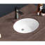 Lavabo de salle de bain encastré en céramique blanche - 19 po x 16 po, ovale, avec trop-plein, teinture, décoration élégante, trop-plein ovale 19 po x 16 po, blanc, option élégante