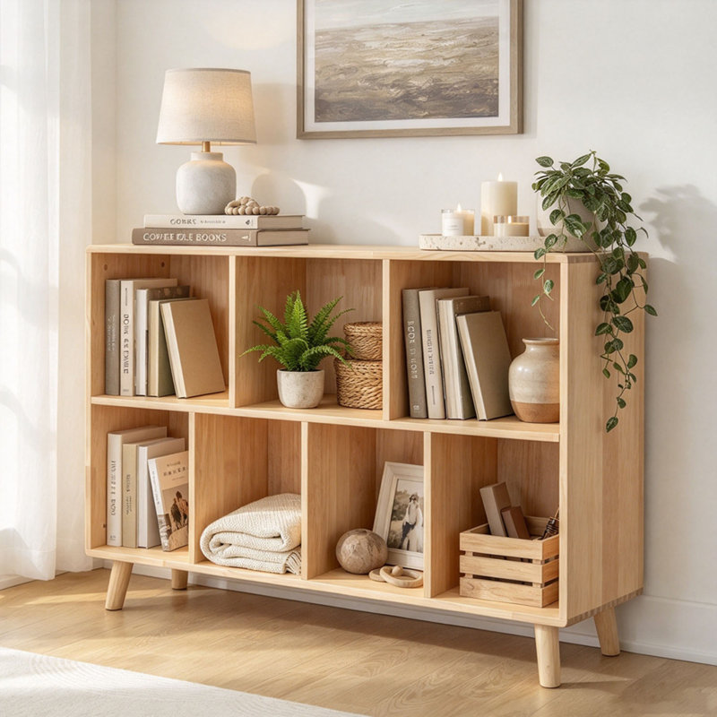 Bibliothèque en bois Pine