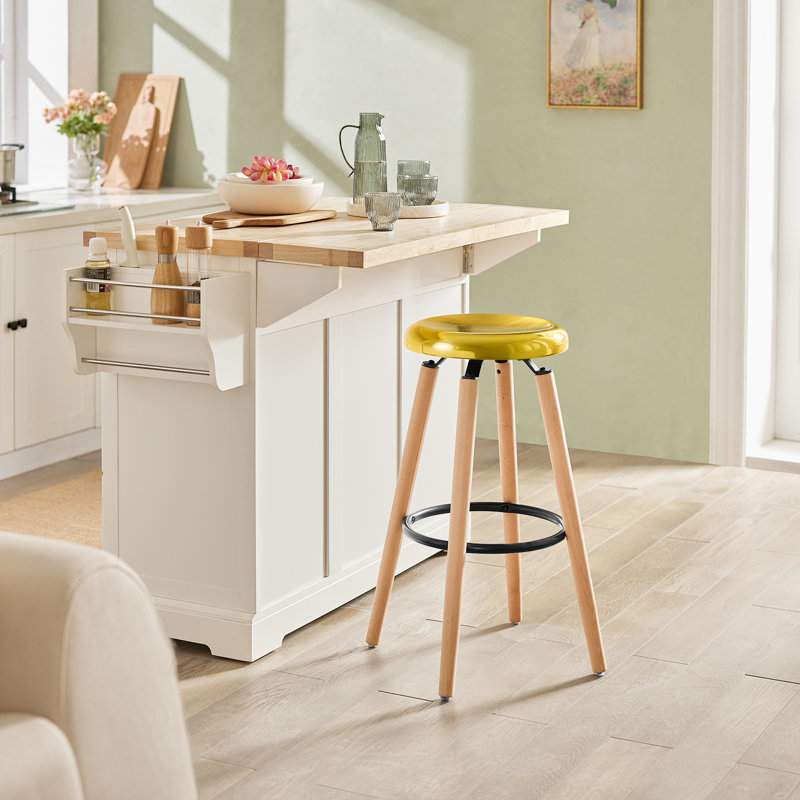 Igasho Counter Stool with Solid Wood Frame