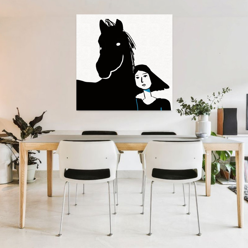 Art contemporain Art cheval contemporain, H 36 po x l 36 po