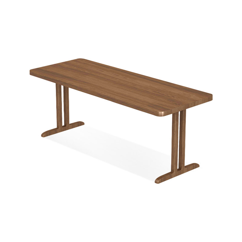 Bureaux rectangulaires en bois massif noyer, H 29,53 po x l 86,61 po x P 23,62 po