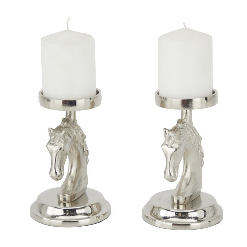 Ensemble de chandelles de table en aluminium, Argent
