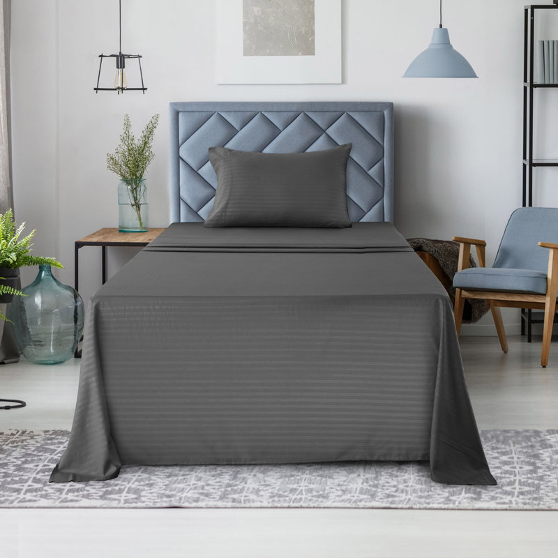Lux Decor Collection Brushed Microfiber Sheet Set with Fitted Flat Sheets & Pillowcase, Twin Sheet Set with 1 Pillowcase