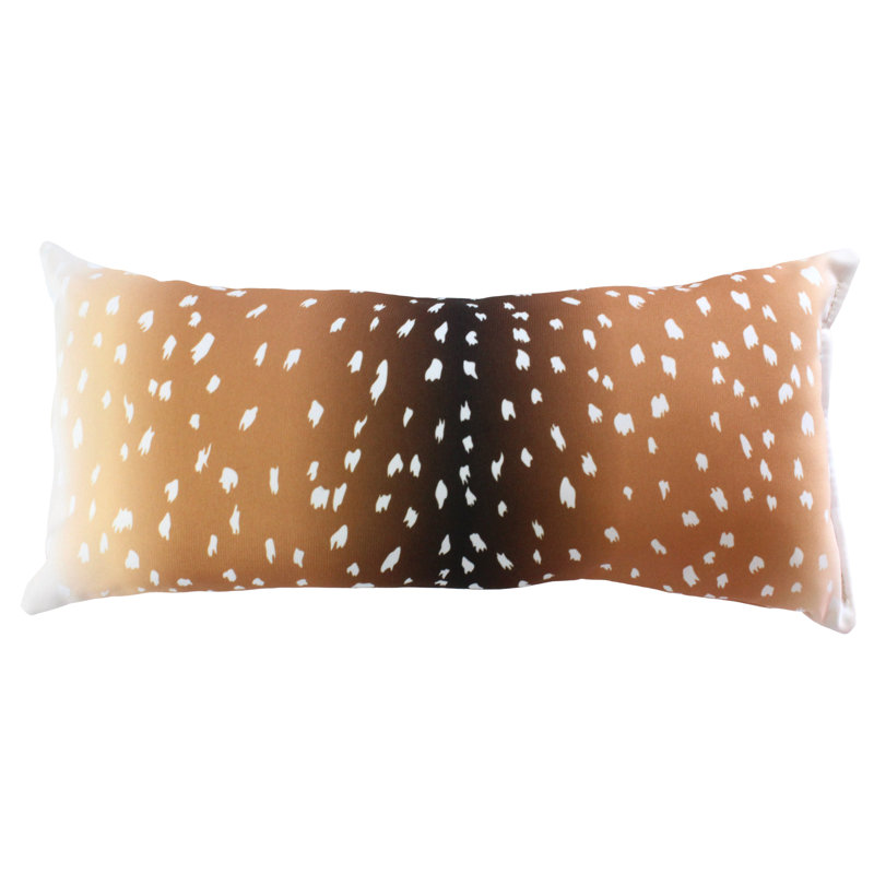 Natural Deer Fawn Print Reversible Polyester Pillow