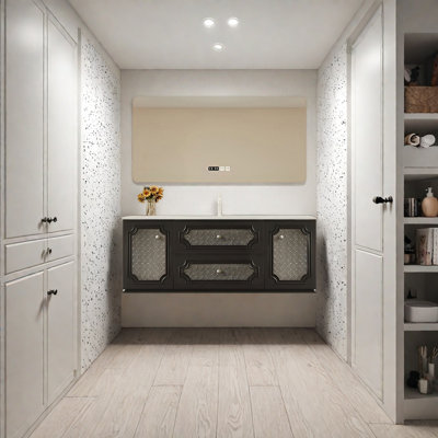Armoire de salle de bain légère et luxueuse de style français
