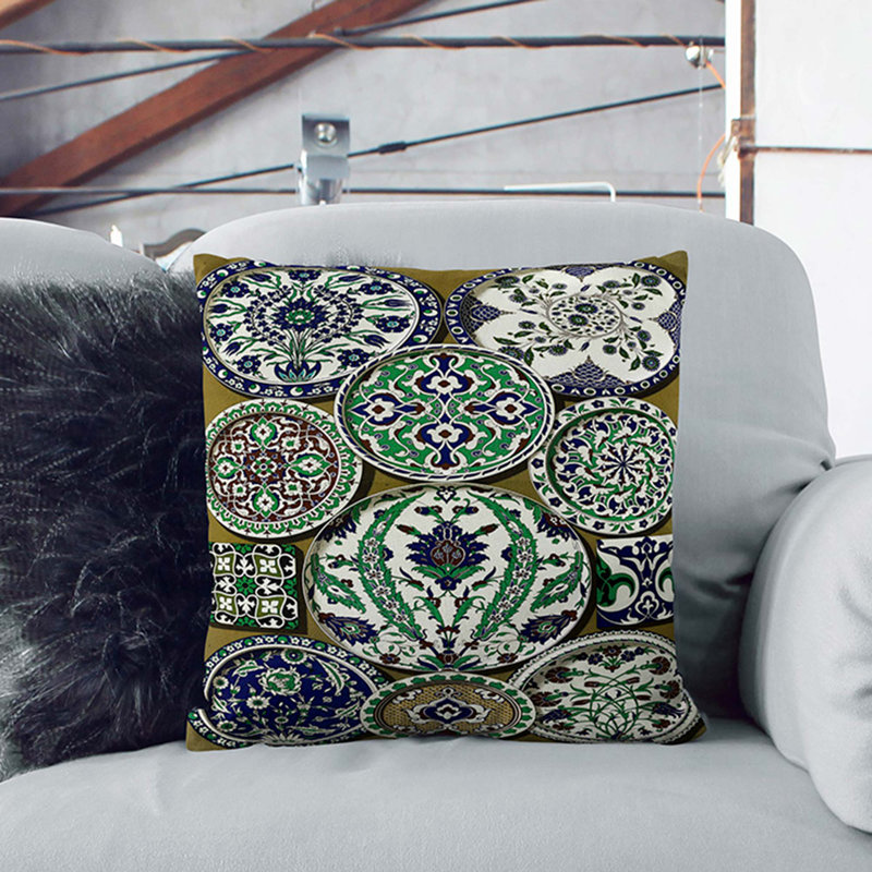 Geometric Square Cushion, 55 x 55 cm, Stone