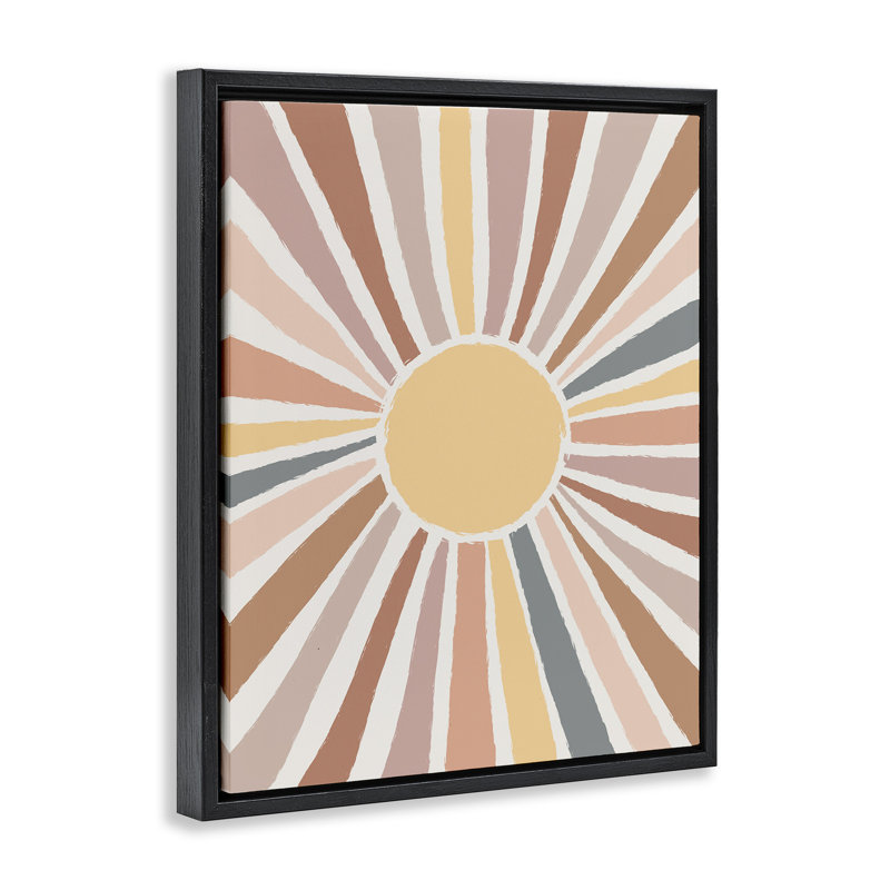 Southwestern Desert Sun Rays Grain Framed Floater Canvas Wall Art by Lisa Whitebutton, Jet Black Floater Frame, 31" H x 25" W