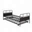 Lit plateforme simple en métal avec lit gigogne