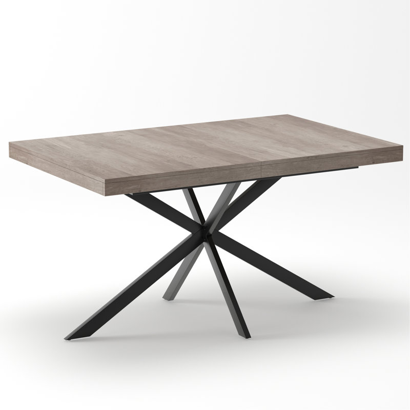 55.11"-70.86"Retro Rectangular Stretch Dining Table, Grey Carole Top With Same Color Embossed Center Plate,With Storage Box,Suitable For Dining Rooms, Kitchens, And Living Rooms,Grey