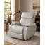 Fauteuil inclinable électrique en cuir pleine fleur des États-Unis avec massage par pétrissage Shiatsu, fonction chauffante, chargement sans fil, porte-gobelet chauffant et réfrigérant et support de téléphone motorisé-385818341