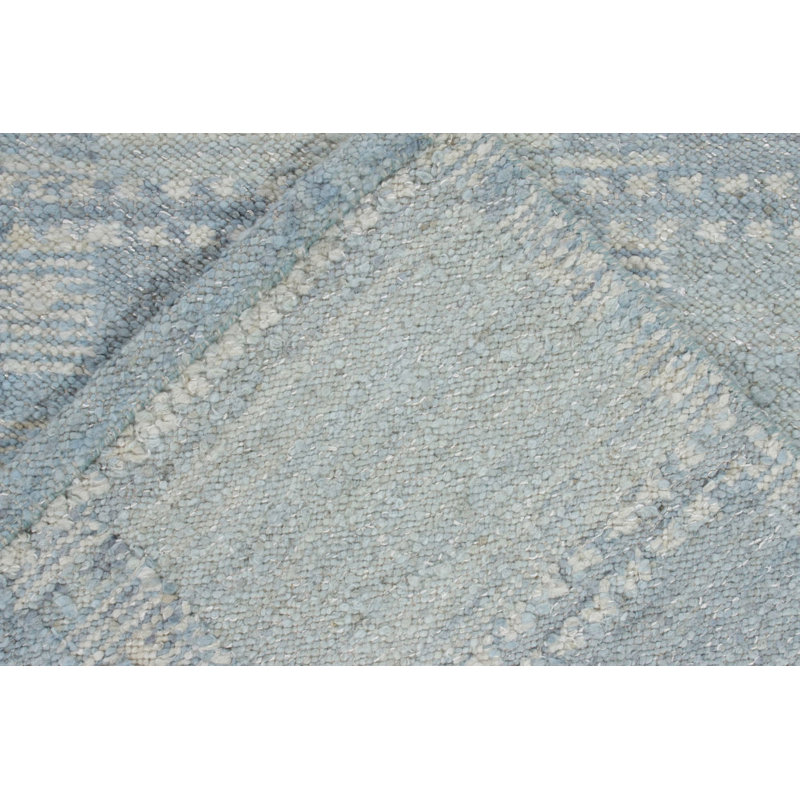 Scandinavian Flatweave Wool Geometric Area Rug, Rectangle 9' x 12'