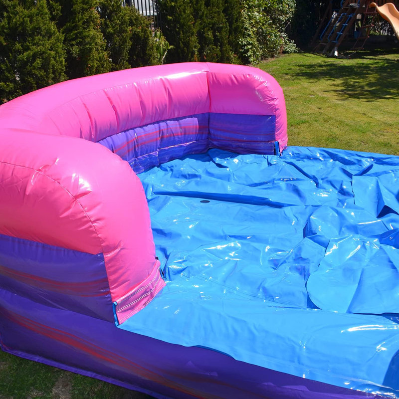 JumpOrange Purplish Commercial Grade Castle Bounce House Water Slide with Splash Pool (with Blower)