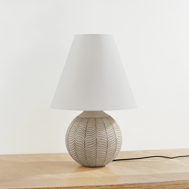Capers Table Lamp in Aged Brass and Ceramic Ivory Petal by Cortney Bishop