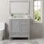Ensemble de meuble-lavabo moderne avec lavabo 30 po, meuble-lavabo moderne avec porte à fermeture douce et 3 tiroirs, structure en bois massif-96333411