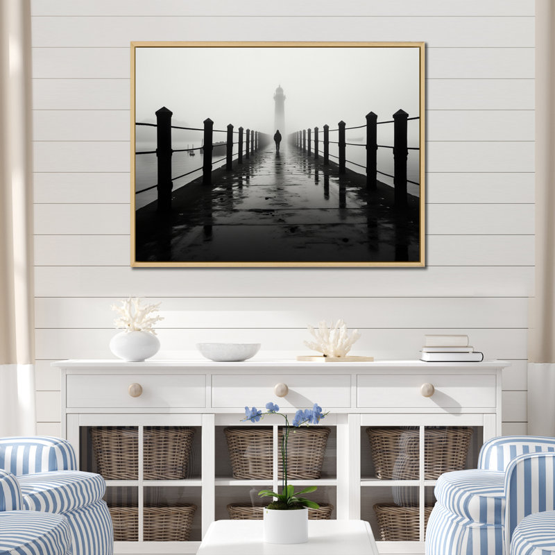 Piers Solitude - Coastal Pier Wall Decor, Cadre naturel flottant, H 12 po x l 20 po x P 1 po