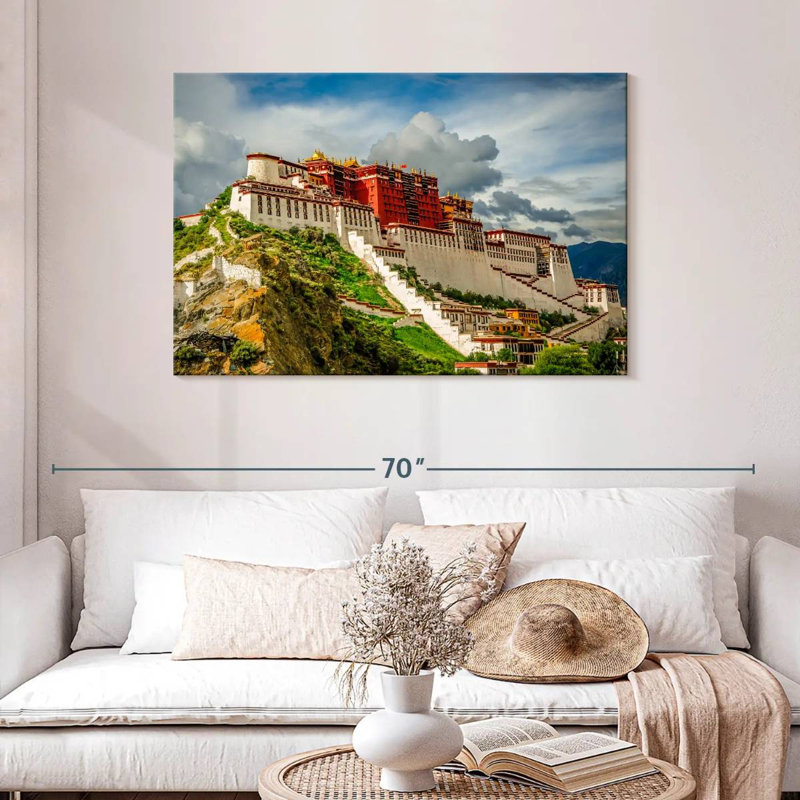 Adella, Palais du Tibet, Tibet, H 30 po x l 45 po