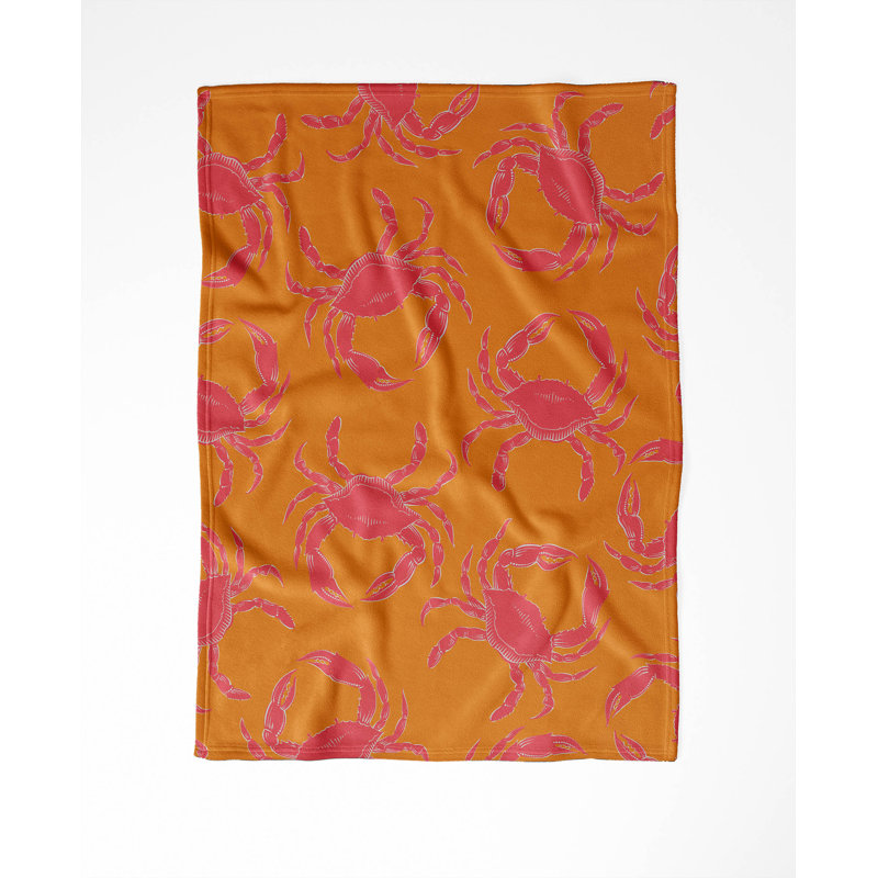 Couverture en velours de coton vison doux Crabby, L 80 po x l 60 po, Orange