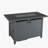 25" H x 42" W steel outdoor fire pit table with lid