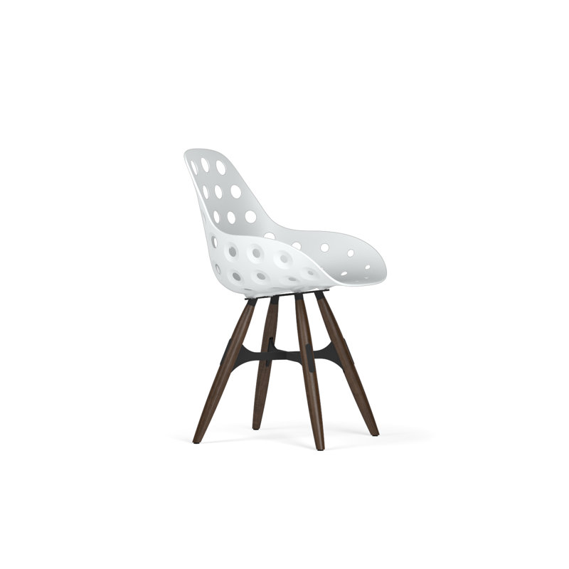 Fauteuil Gallatin, Blanc/noyer