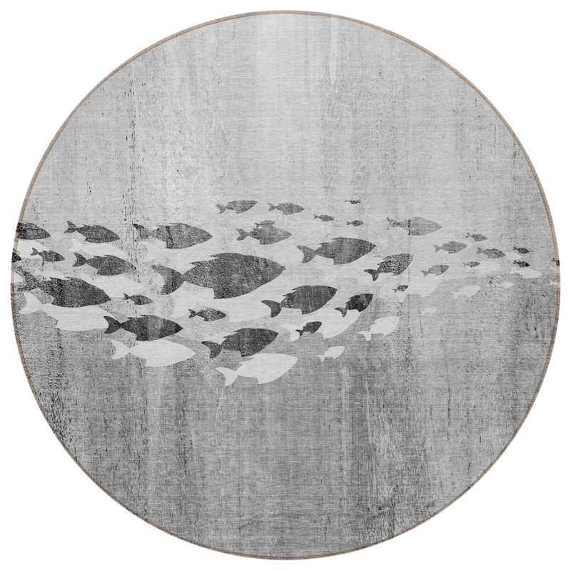 HomeRoots Round Machine Woven Area Rug