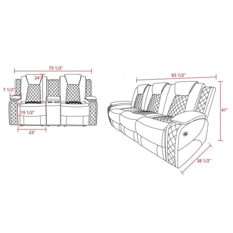 Lucenia Faux Leather Power Recliner