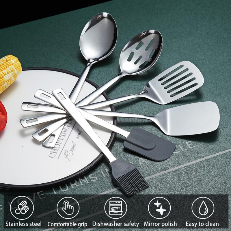 Ensemble d'ustensiles de cuisine 40 pièces en acier inoxydable