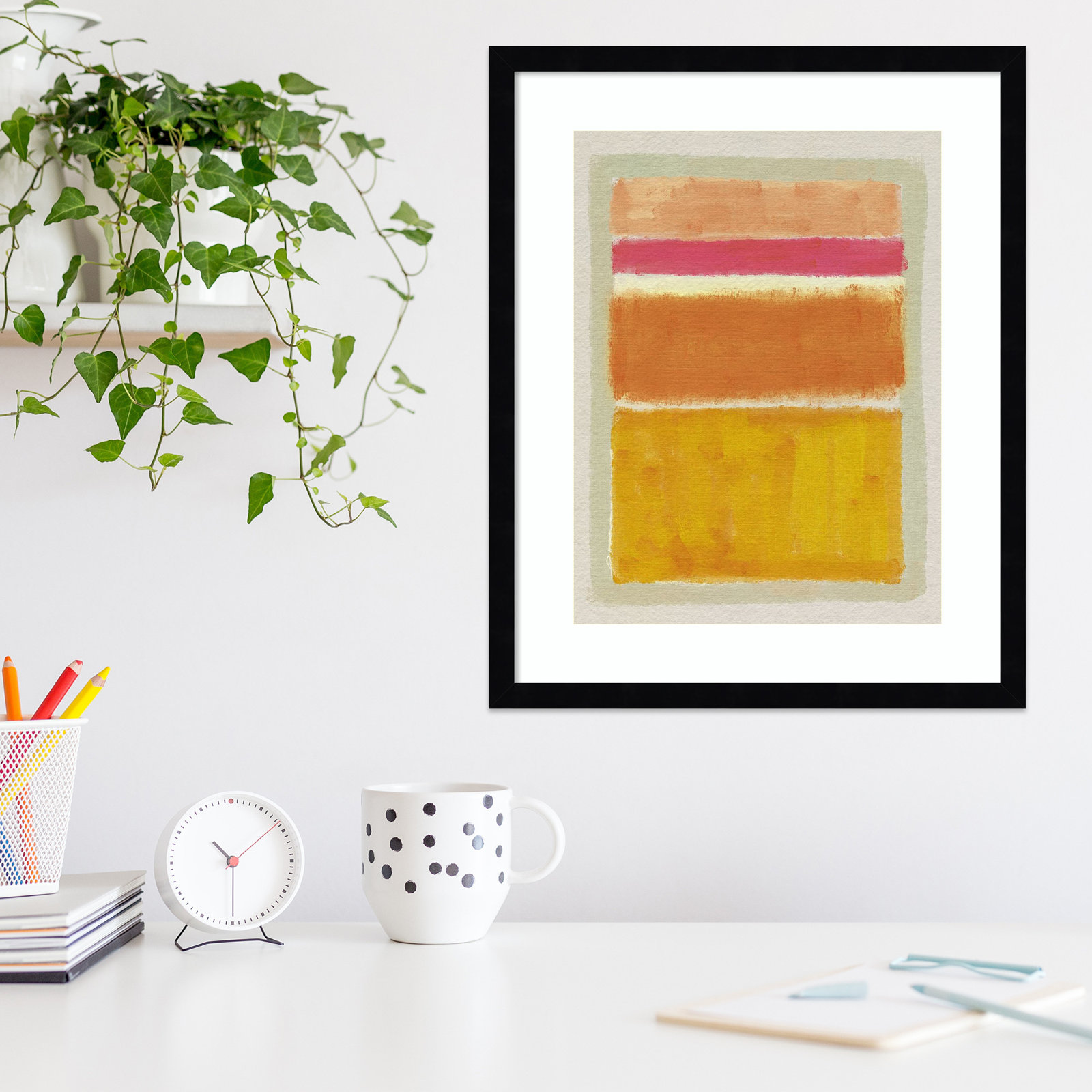 Rothko Inspired Tonescape by Victoria Barnes, Black, 21" H x 17" W x 1" D