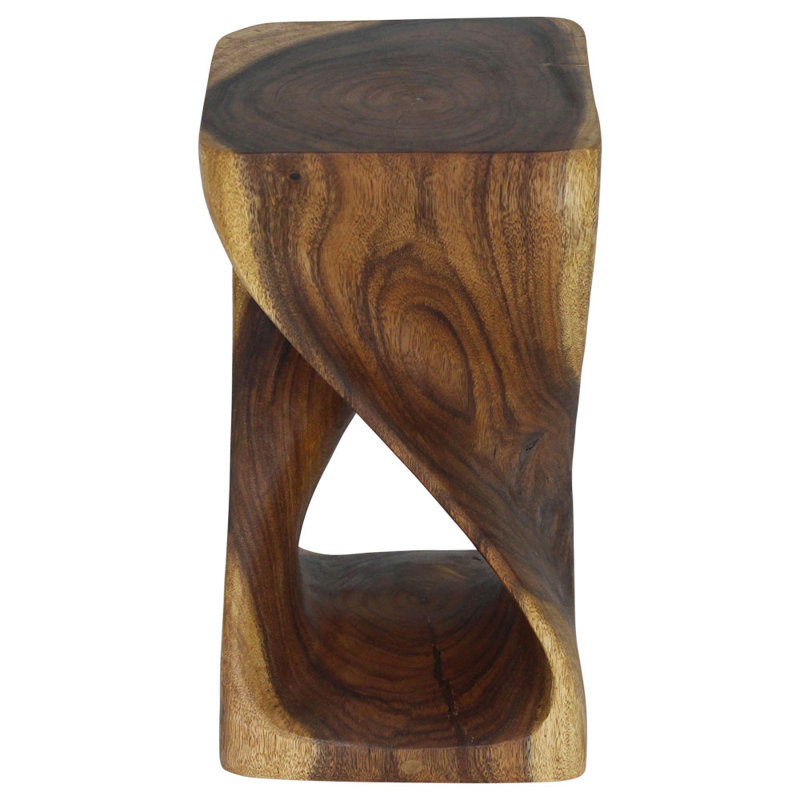 Chandi Solid Wood End Table, Oak Oil, 18" H x 10" W x 10" D