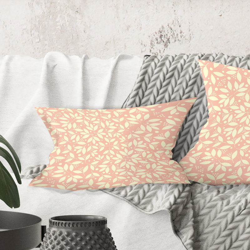 Coussin décoratif rétro à motif floral V - Mid-Century