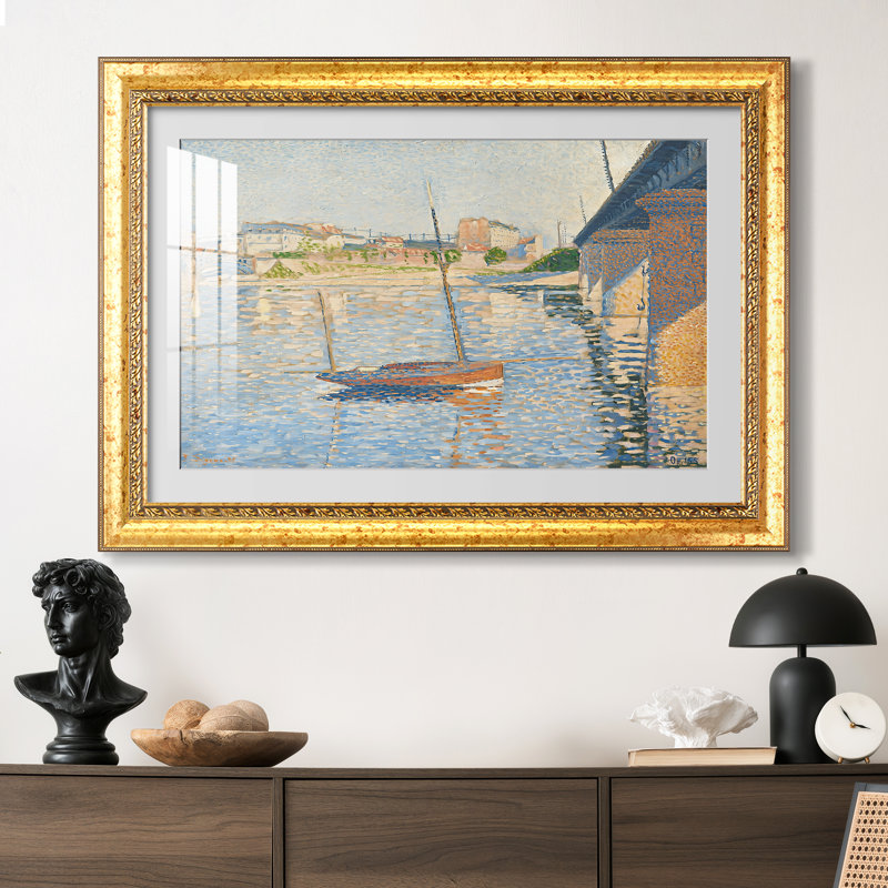 Le Clipper, Asnières, 1887-Paul Signac-Impression encadrée personnalisée, 24x34 INNER SIZE, Framed Print with Mat