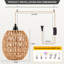 Luminaire suspendu en rotin 15 pieds enfichable