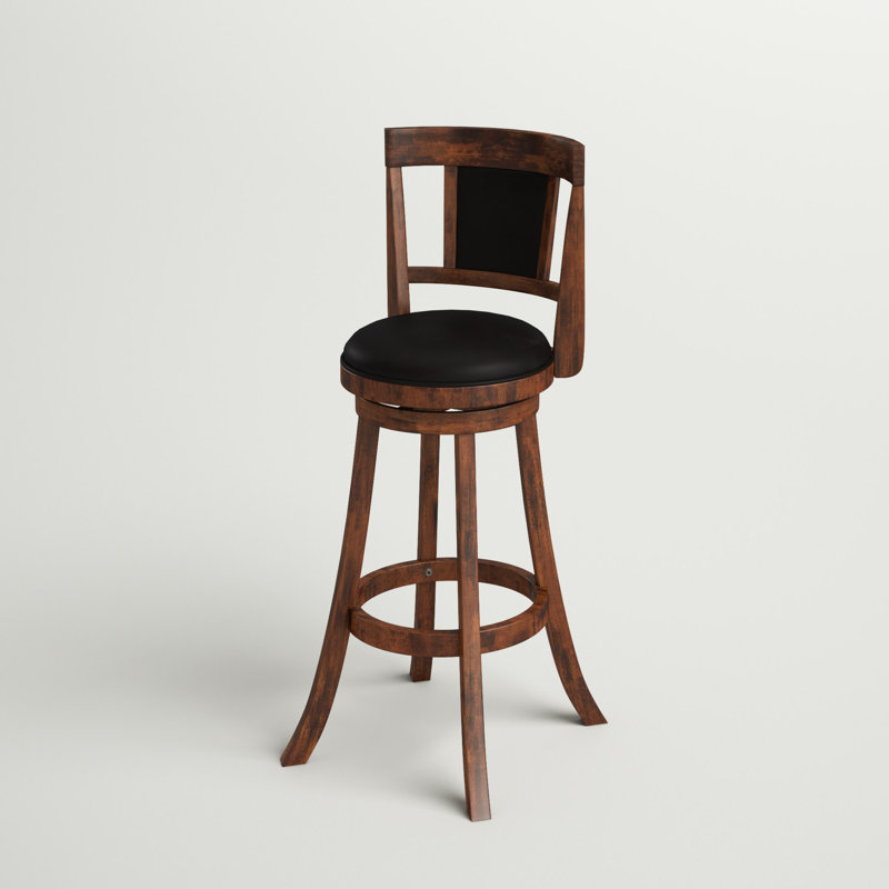 Tabouret de bar et de comptoir pivotant Arushan, Noyer, Tabouret de bar (siège d'une hauteur de 29 po)