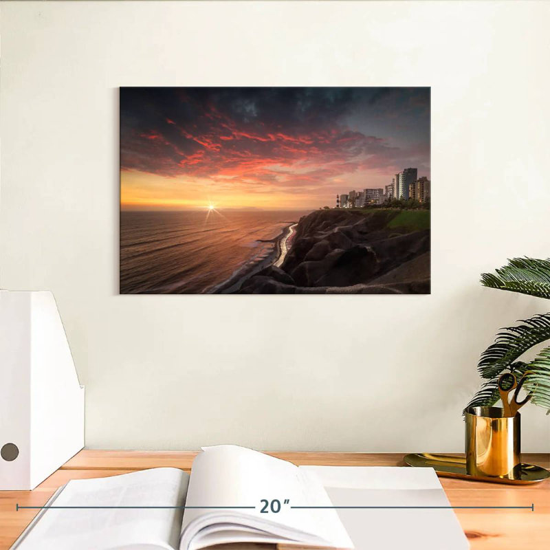 Paysage coucher de soleil Gillard Miraflores, H 8 po x l 12 po