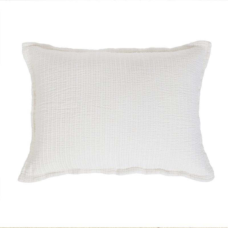 Chatham Solid Color 100% Cotton Sham, Standard, Cream