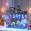 2-Tier Mini Display Cabinet with LED Lights, Charging Station-899610634