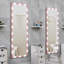 Miroir pleine grandeur avec lumières, miroir de meuble-lavabo complet, 3 modes de couleur, miroir mural de plancher debout pour le vestiaire, la chambre à coucher, rose 62,6 po x 23,3 po | Idée de cadeau-1400176517