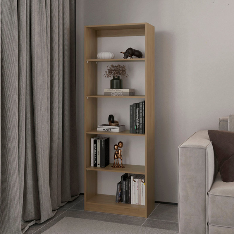 Verdi Bookcase XS, 4 Shelves, Macadamia/White Manufactured Wood, (4 Shelves) 71.1"H x 11.8"W x 24.7"D