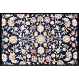 Walton Oriental Area Rug in White/Navy Blue