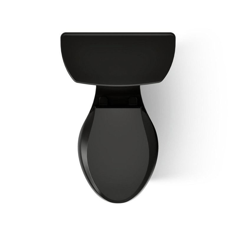 Wellworth® 1.28 GPF Water Efficient Elongated Two-Piece Toilet (Seat Not Included), Black Black, Left-Hand