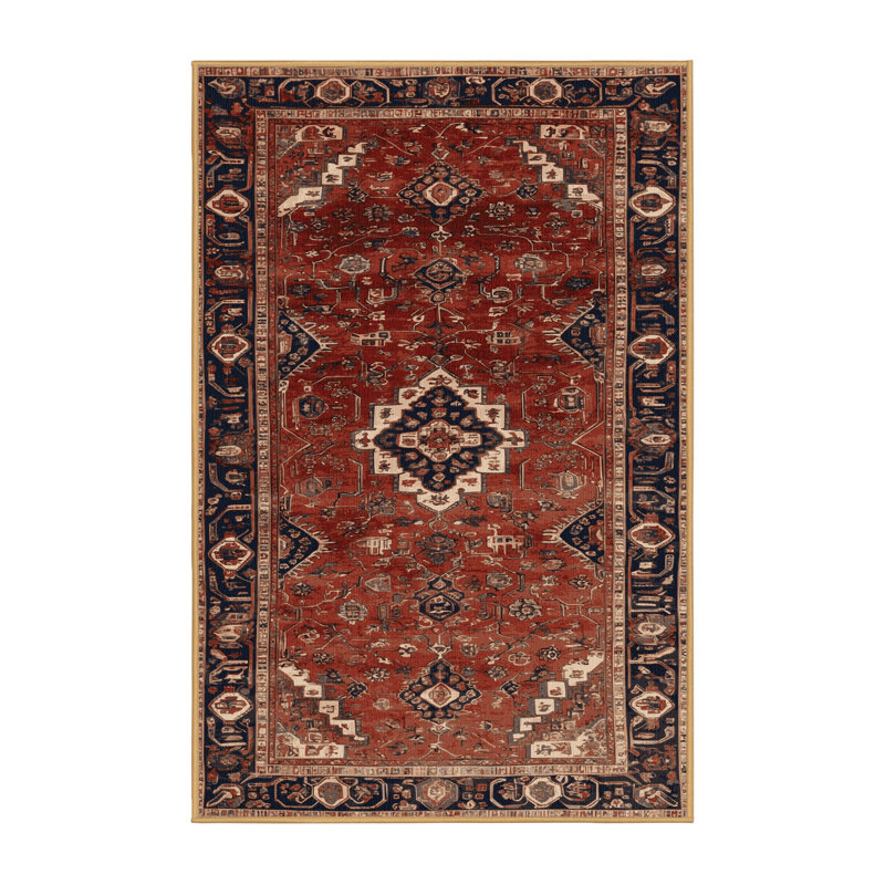 Tapis brun turc lavable à la machine, Rectangulaire 2 pi x 3 pi