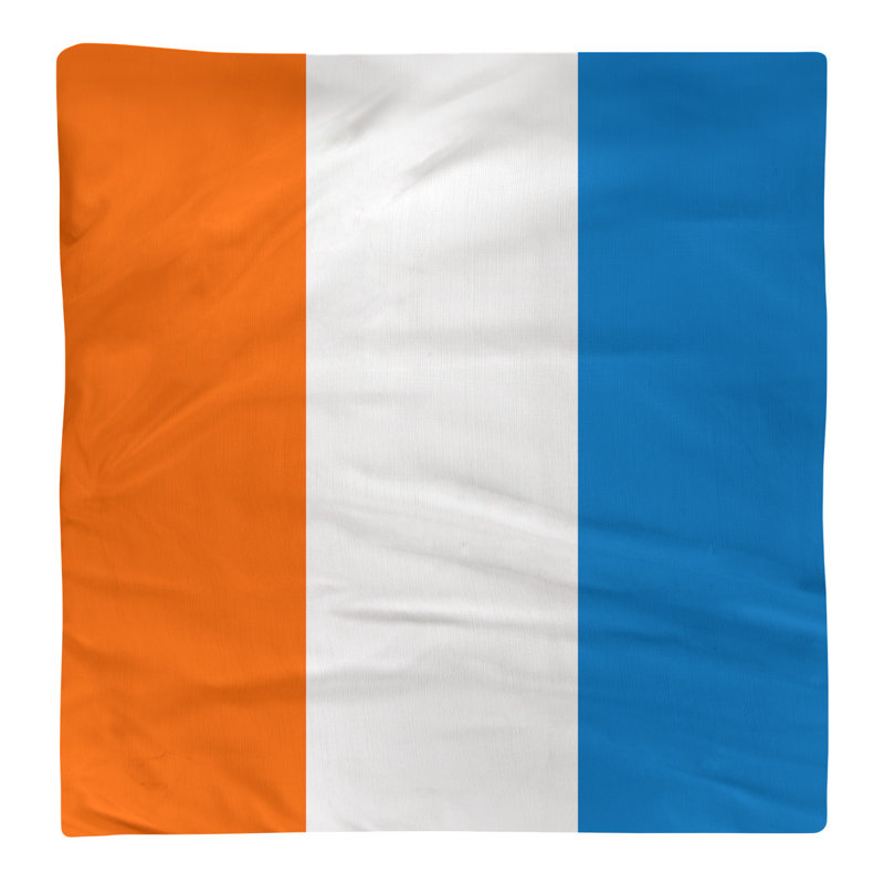 Cotton No Pattern Square Napkin, Orange/White/Blue