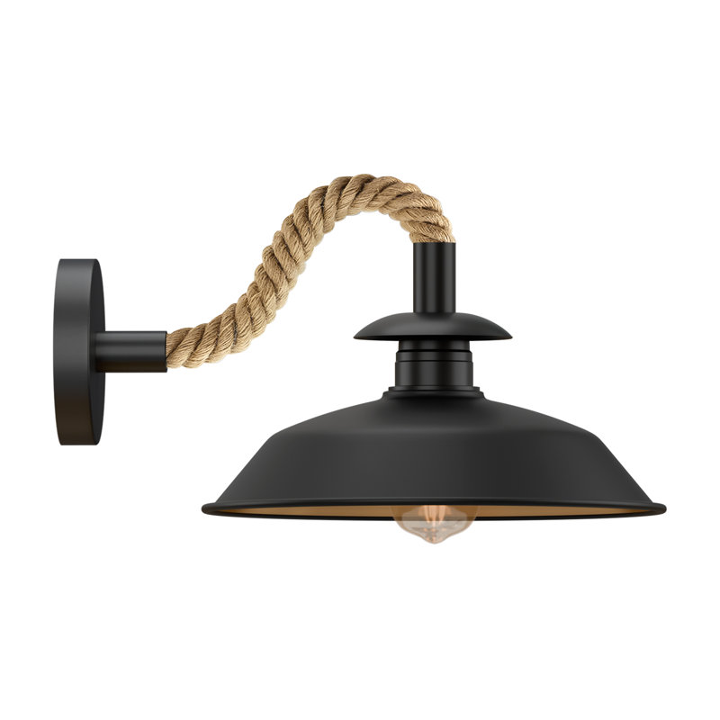 Mairead Armed Sconce, Black Gold Inner, No