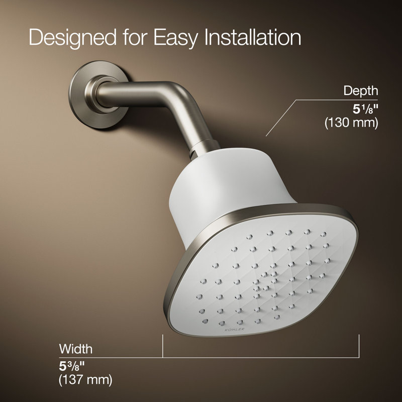 Cinq Square Single-Function Filtered Showerhead, 1.75 Gpm, Brushed Nickel
