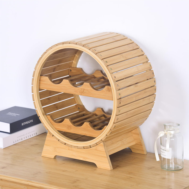 Open Shelving Wine Bottle Rack Brown