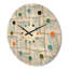 Horloge murale 3D en bois blanc et bleu clair I - Mid-Century-63893170