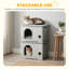 Cat House Stackable Pet Shelter with Removable Cushion