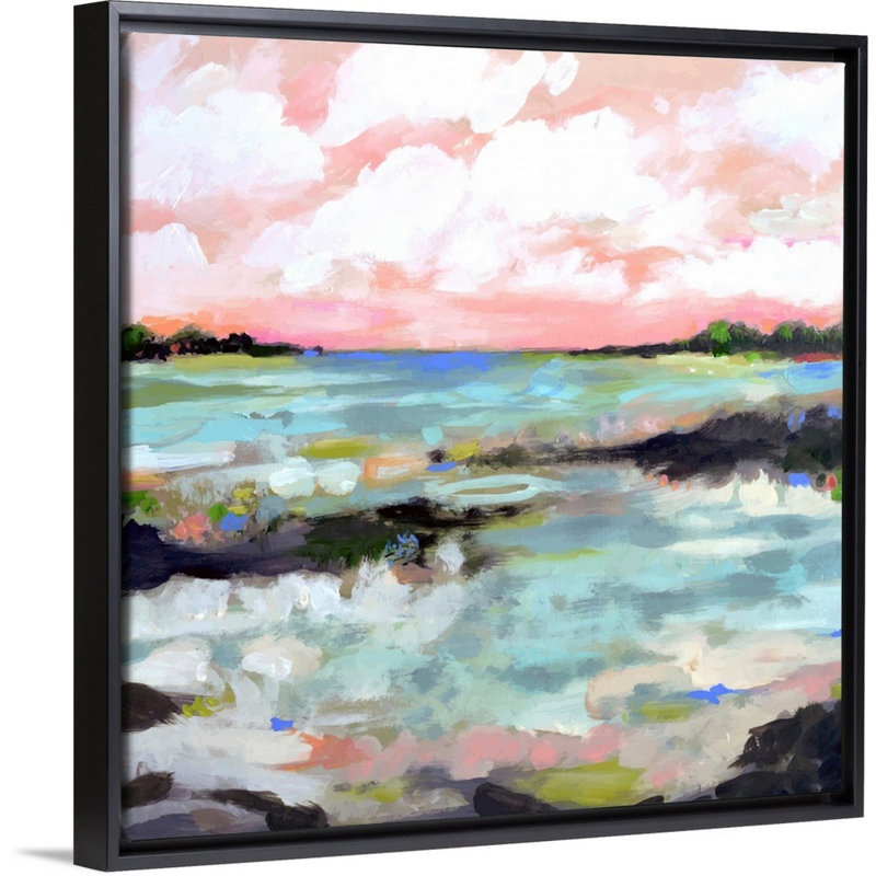 «Surfscape III» par Karen Fields - reproduction d'art, Toile avec cadre noir, H 32 po x l 32 po x P 1,75 po