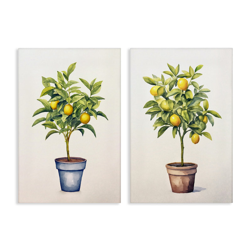 Ensemble de 2 toiles en pot d'agrumes et sérénade, design par Andrea Haase, H 24 po x l 16 po